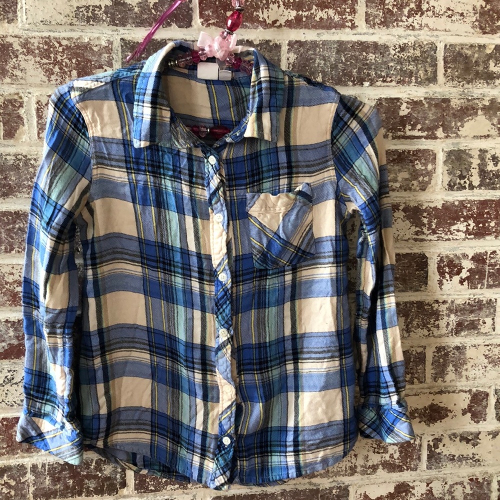 Girls Gap Kids Button Down Plaid Size 10